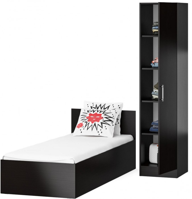 Кровать 0800 + Пенал Стандарт, венге