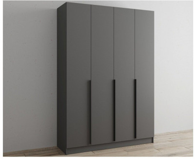 Шкаф Мадрид 1600 без зеркала графит серый