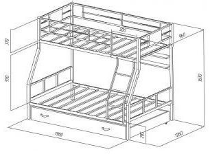 Двухъярусная кровать Гранада-1ПЯ, коричневая / Дуб (Ясень шимо светлый, Слоновая кость)