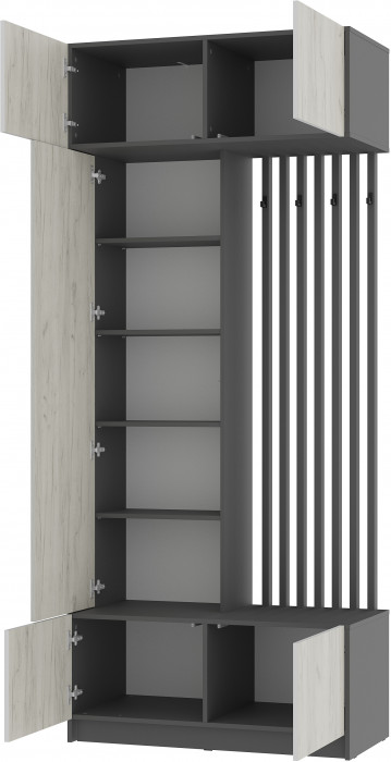 Прихожая "Багира" ПР-03 Графит/Крафт белый