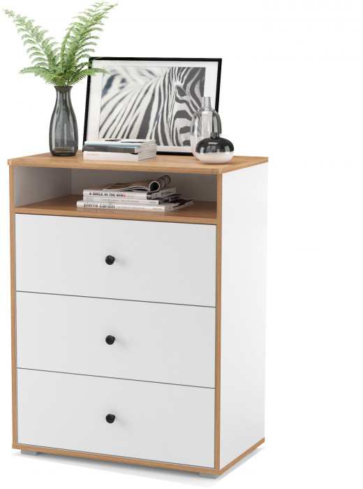 Вуди Компоновка № 50, цвет белый премиум/дуб крафт золотой, ШхГхВ 225х52,7х180,3 см., универсальная сборка