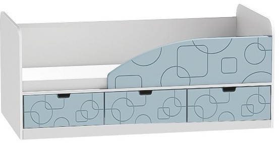 Кровать Бриз-4 80х160 Квадрат (Антарктида/Белый/Правый)