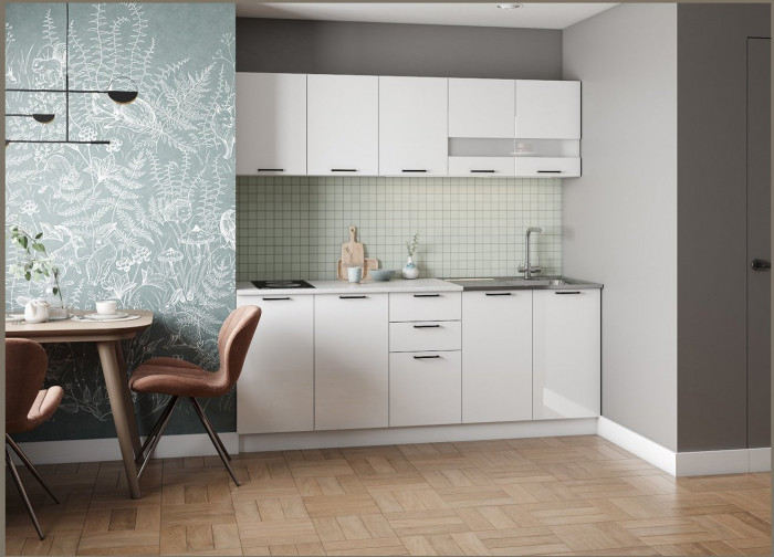 Кухонный гарнитур ЛДСП Дуся 2000, Бунратти / Белый бриллиант/Белый