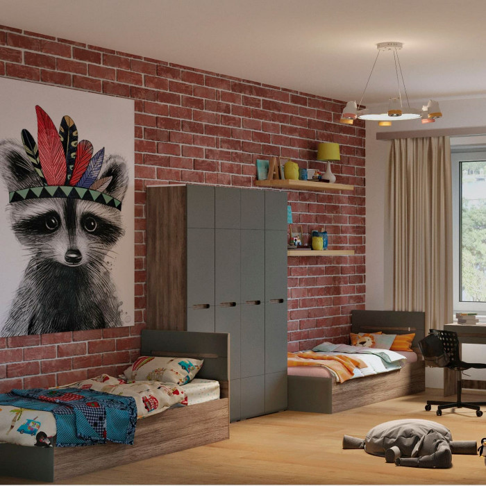 Спальня "Наоми" ШК-20 дуб каньон/графит