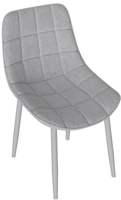 BOSTON Стул (Белый муар/Велюр V004 светло-серый)