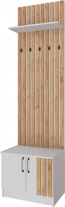 Кано Тумба с вешалкой 600 КПТВ-1 белый/дуб крафт золотой