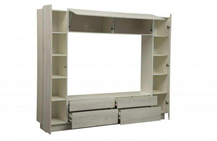 Стенка Лаванда-2 белый/бетон