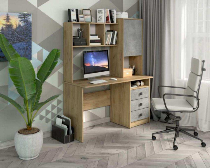 Стол компьютерный СК-9 дуб крафт/ателье