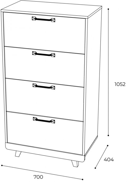 Комод "Мегаполис" КМ-02 Дуб каньон/F04 антик серебро