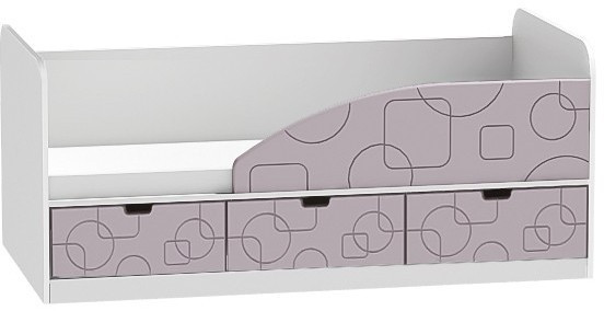 Кровать Бриз-4 80х160 Квадрат (Ирис/Белый/Правый)