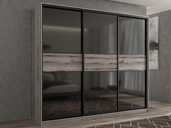 Шкаф-купе Кааппи 12 Эвок Окаменелый 190х45х230 см