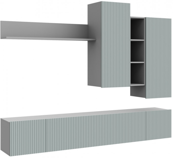 Гостиная Сканди (Белый / Белый глянец)