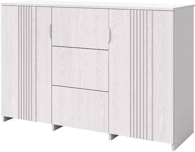Комод "Харди" - Белый текстурный/Ясень белый