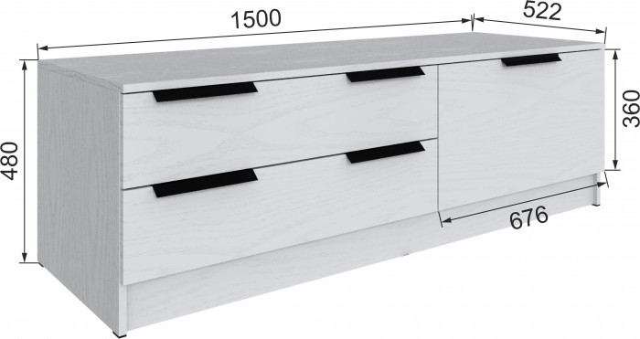 Тумба под ТВ Мадрид (1,5), Белый