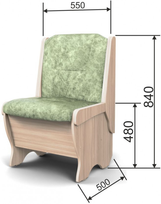 Скамья Лотос 550 ясень светлый/мохито