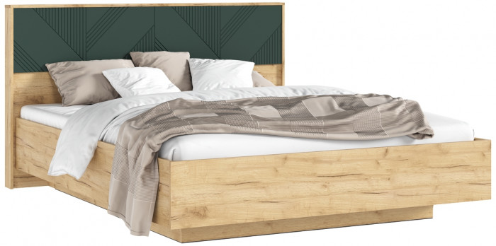 Модульная спальня "Ирис", композиция 1, Браш мени грин/Дуб крафт