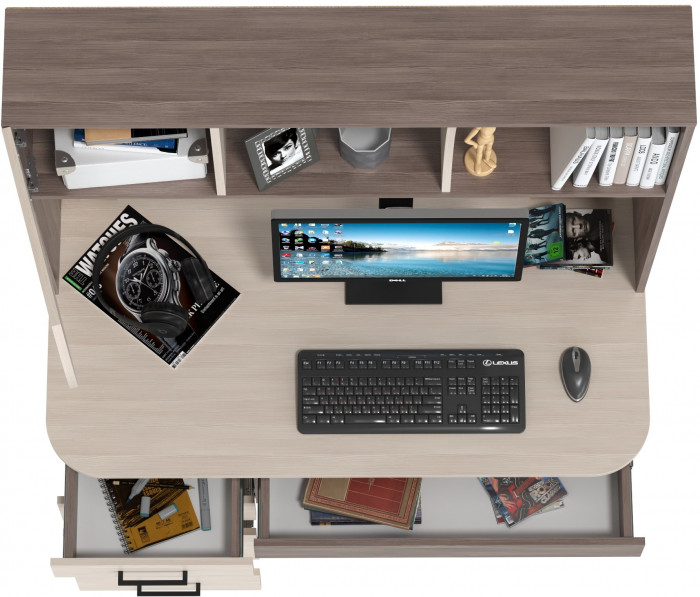 Стол рабочий 6-0606бод.тем/св Сигма, цвет бодега тёмный/бодега светлый, ШхГхВ 120,5х60,5х166 см., НЕ универсальная сборка