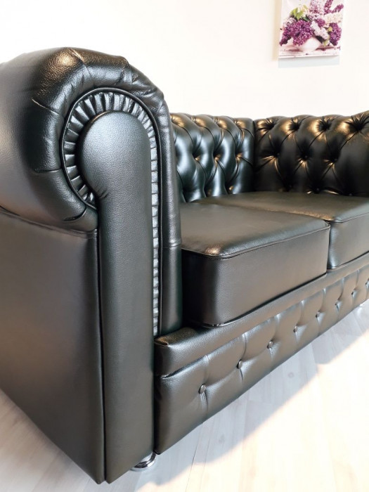 Диван Честер 2- х местный, черный