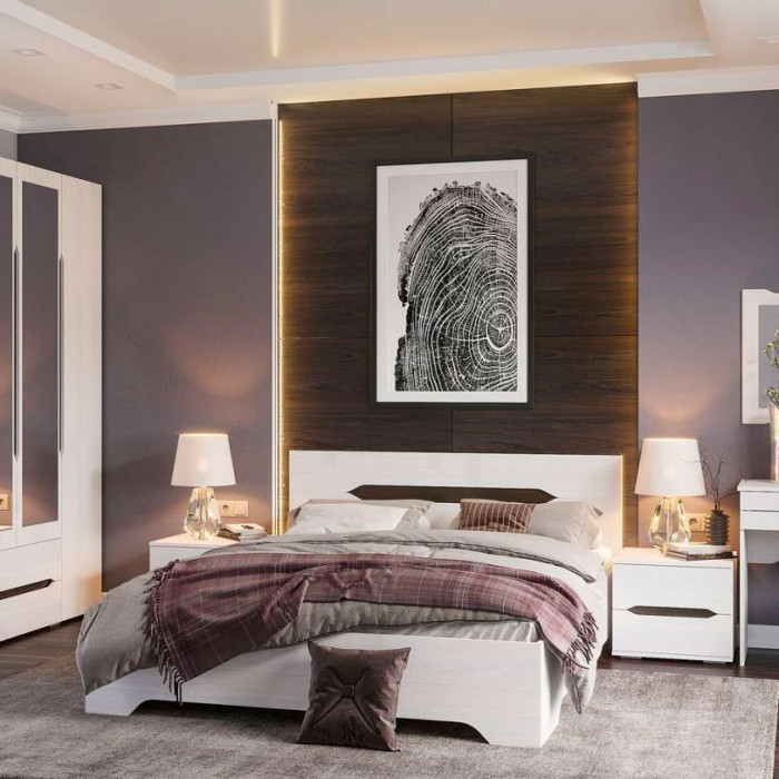 ВАЛЕНСИЯ КР 012 кровать (1,64х0,85х2,06) с ортопед.осн. дуб анкор