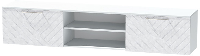 Тумба-2 под ТВ подвесная "Иннэс-7", Белый/Бетон снежный