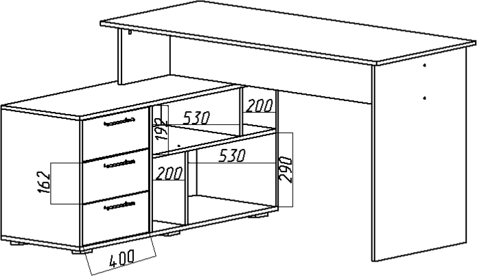 Стол компьютерный СК-11, ЛДСП (Ясень шимо темный)