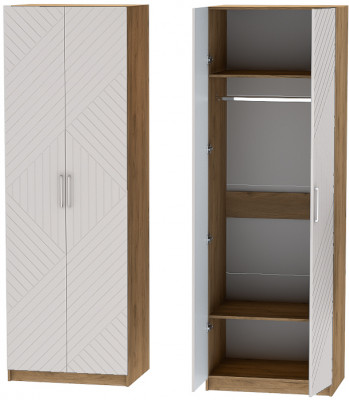 Шкаф двухдверный №1 "Иннэс-7" - Крафт золотой/Тирамису матовый