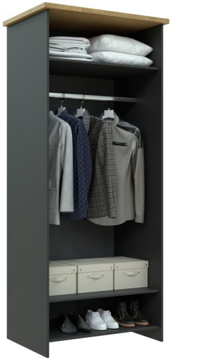 Шкаф двухдверный "Скандинавия" - Антрацит/Дуб наварра