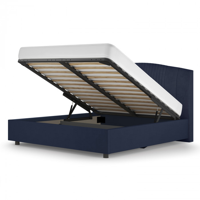 Кровать-12М с подъемным основанием 1800 темно-синяя