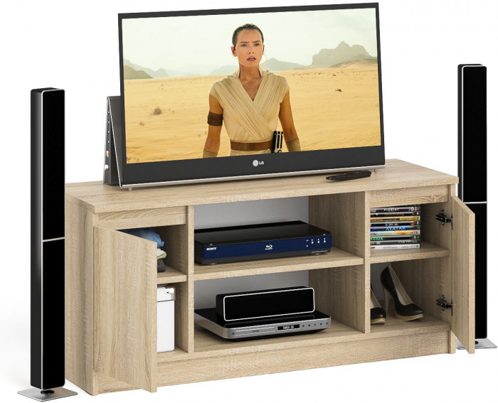 Мори Тумба ТВ МТВ1200.1, цвет дуб сонома, ШхГхВ 120,4х41х54,6 см.