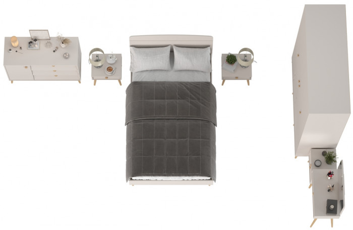 Афина Спальня 02-1200, кашемир серый