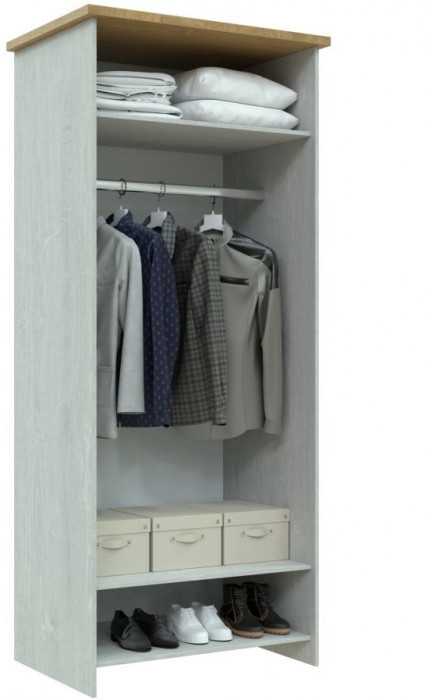 Шкаф двухдверный "Скандинавия" - Бетон пайн светлый/Дуб наварра