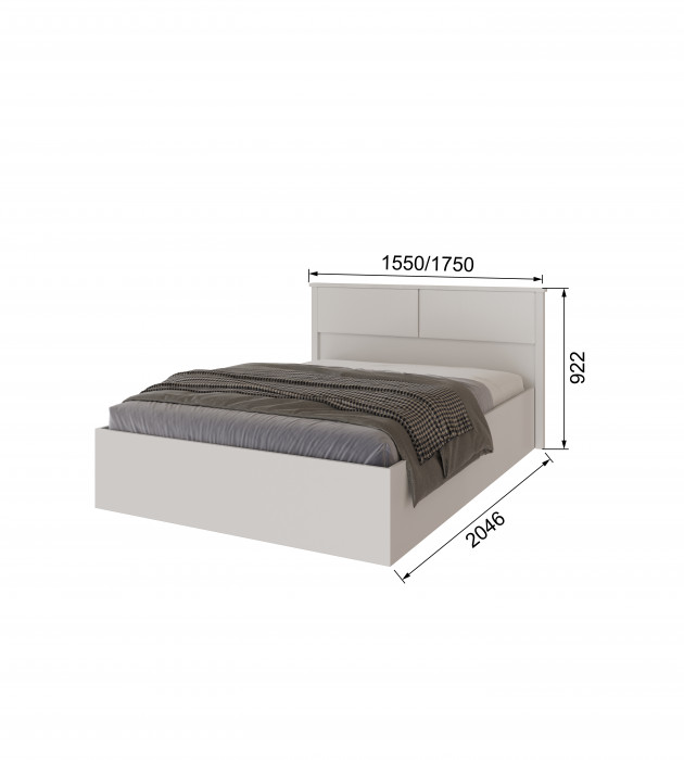 Толедо Кровать 160 белый, ортопед