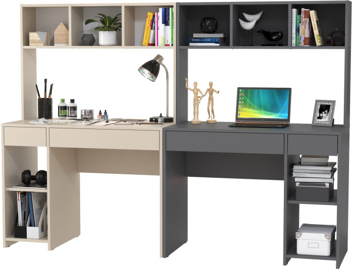 компьютерный стол Комфорт 12.77F +компьютерный стол Комфорт 12.77F, сатин/тёмно-серый