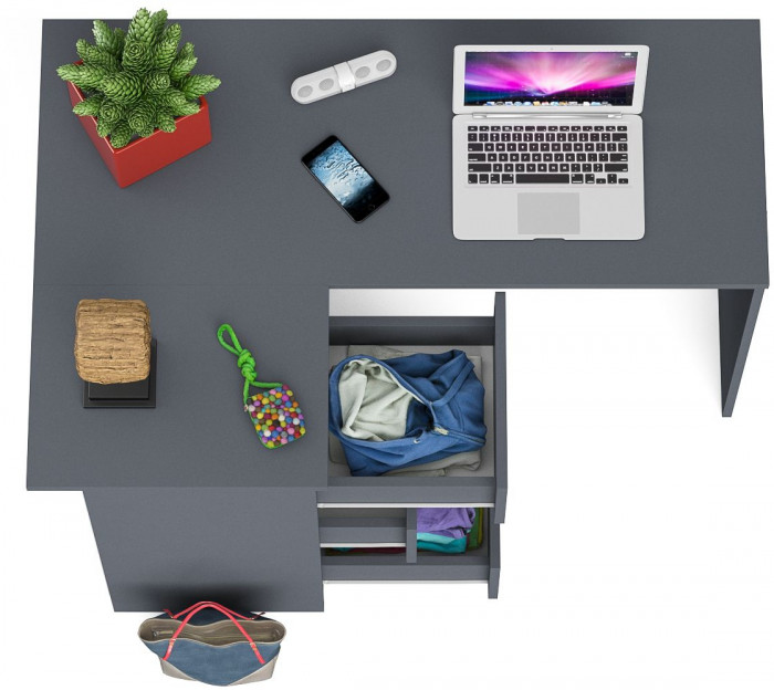 Мори компьютерный стол МС-16 левый, графит