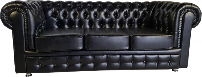 Диван Честер 3- х местный, черный