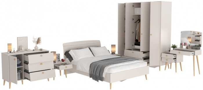 Афина Спальня 02-1400, кашемир серый