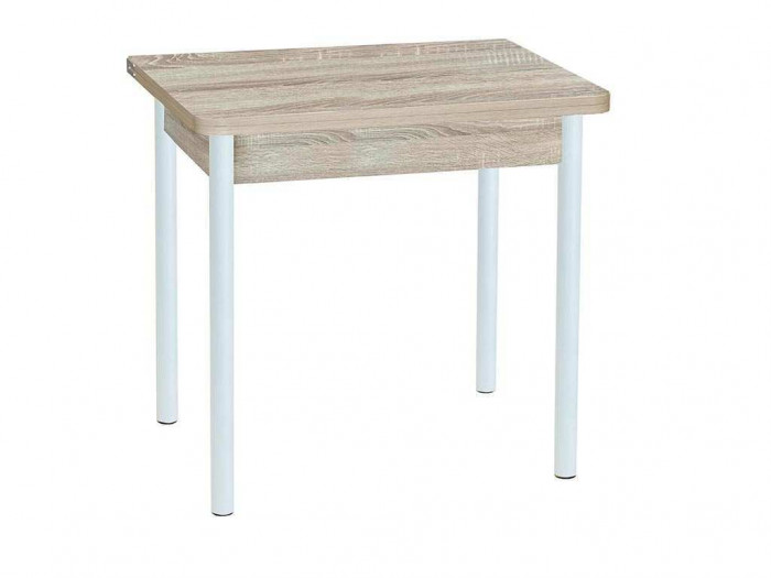 Эко 80х60 стол обеденный раскладной / Дуб сонома/белый