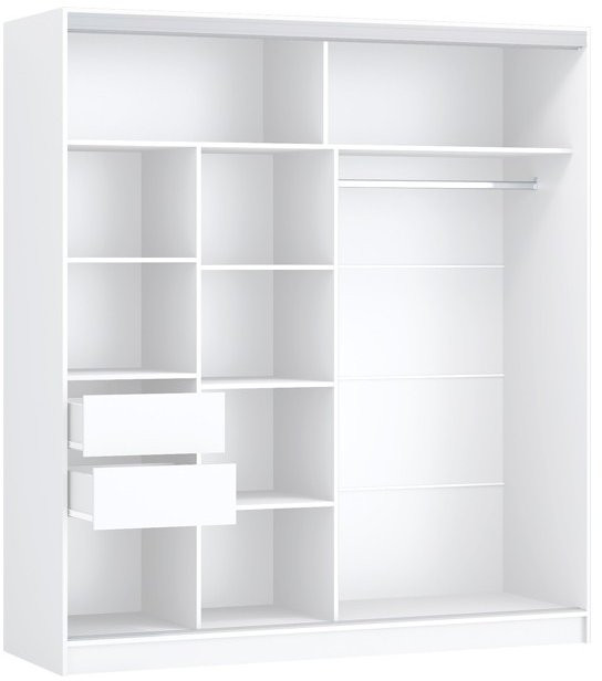 Шкаф-купе Альянс-10 ЛДСП 2000 + зеркала (графит)