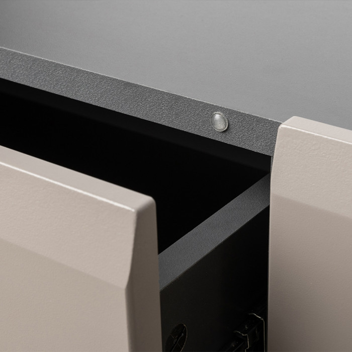 Сидней 13.63 + 13.63 Тумба под ТВ, цвет корпус: антрацит/фасады: МДФ веллюто капучино, ШхГхВ 259,8х41,3х52,4 см.