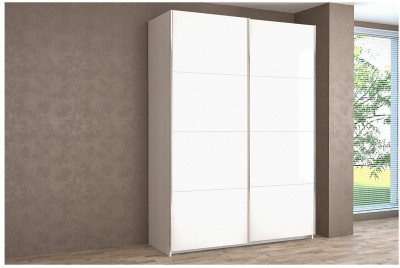 Шкаф-купе Иннэс-5 1400 Ф1/Ф1, Белый глянец