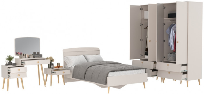 Афина Спальня 36-1200, кашемир серый