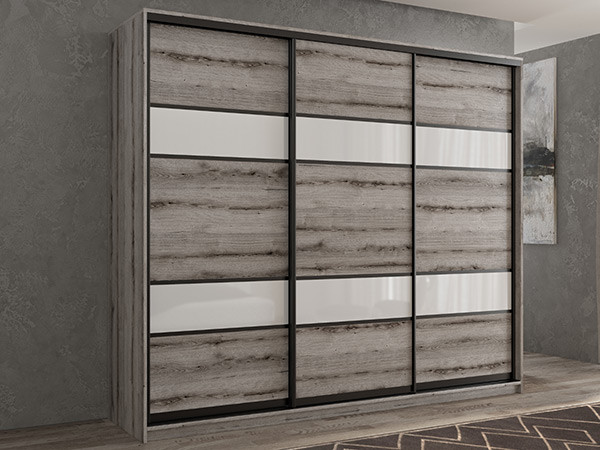 Шкаф-купе Кааппи 8 Эвок Окаменелый 210х45х230 см