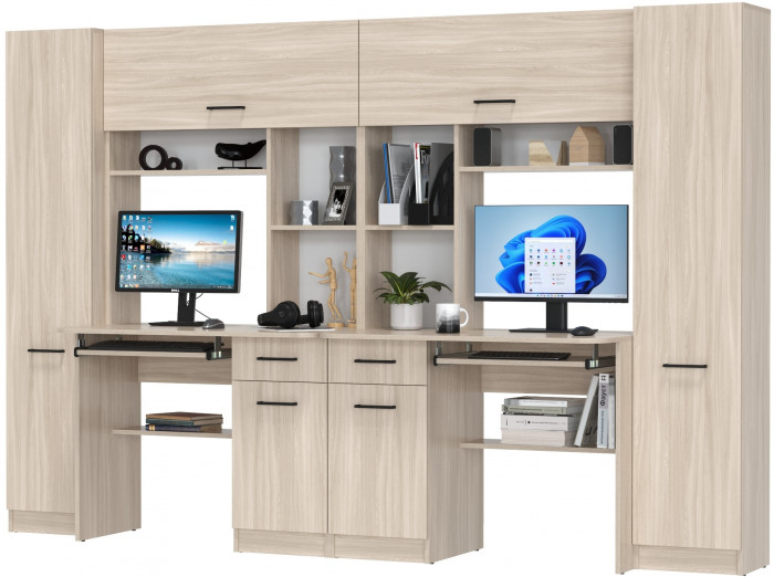 Два стола рабочих 6-0603ТМяс.св Альфа, ясень шимо светлый