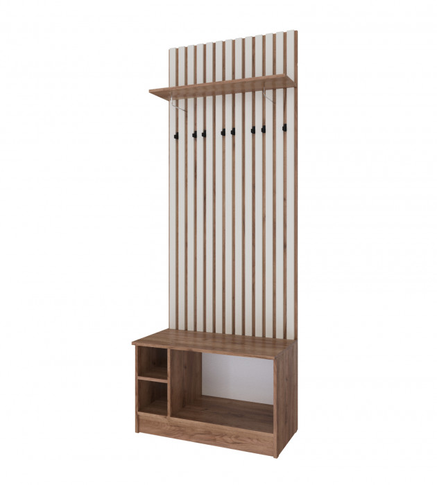 Кано Тумба с вешалкой 800 КПТВ-2 дуб крафт табачный/дуб крафт белый