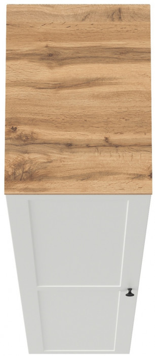 Остин 13.225 Шкаф-пенал, белый шагрень/дуб крафт золотой