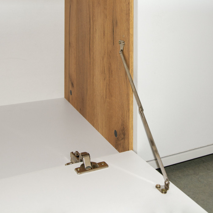 Бэль 10.91 Тумба, цвет дуб крафт золотой/белый премиум, ШхГхВ 131,4х43х66,2 см., НЕ универсальная сборка