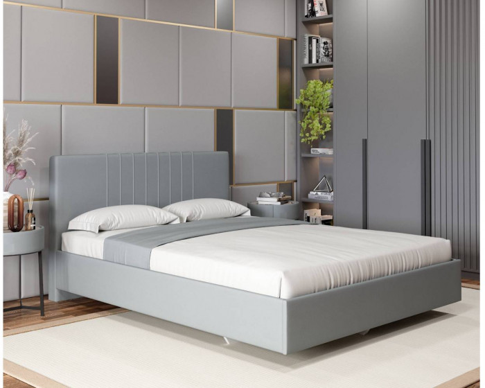 Кровать с латами Соло 180*200, Светло-серый