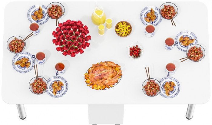 Стол-книжка обеденный МД-СО-04, цвет белый шагрень/ножки хром, ШхГхВ 170х90х74 см., 34х90х74 см. сложенный (Мебельный Двор)