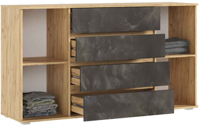 Модульная спальня Марвэл, Дуб крафт/Мальта грей