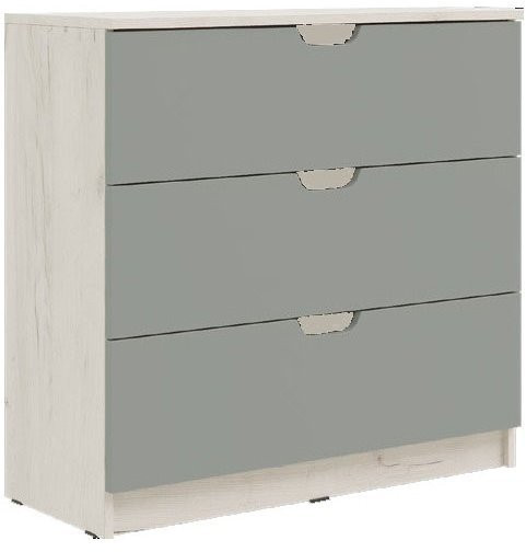 Юниор-4 Комод 3 ящика (800) (Шарли пинк, Крафт белый)